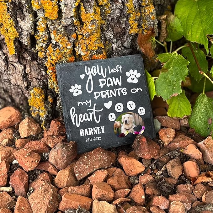 ubjva Dog Memorial Stone Dog Memorial Gifts for Loss of Dog Pet Garden Stone for Indoor Outdoor Lawn Backyard Cemetery Decorations - Style3(Color Printing)