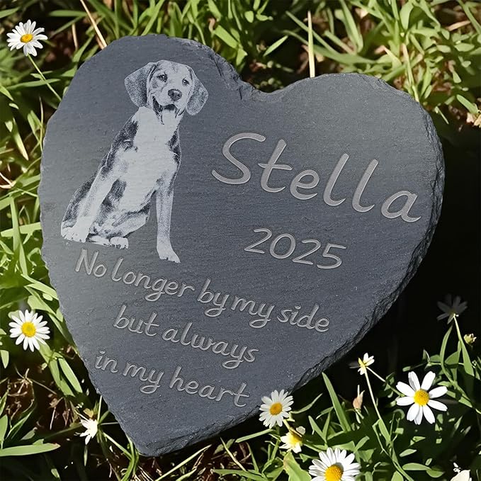 Pet Memorial Stone, Dog Memorial Stone, Dog Memorial Gifts for Loss of Dog, Pet Memorial Gifts, Loss of Pet Sympathy Gift, in Loving Memory Pet - Alwrays in My Heart - Heart Shaped