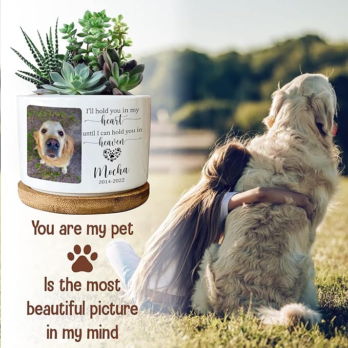 Customized Dog Memorial Gift Plant Pot Outdoor Pet Memorial Cross Pet Plant Pot Personalized Pet Crosses Memorial Gift For Someone Lost Cat Grief Funeral In Loving Memory Window Decor