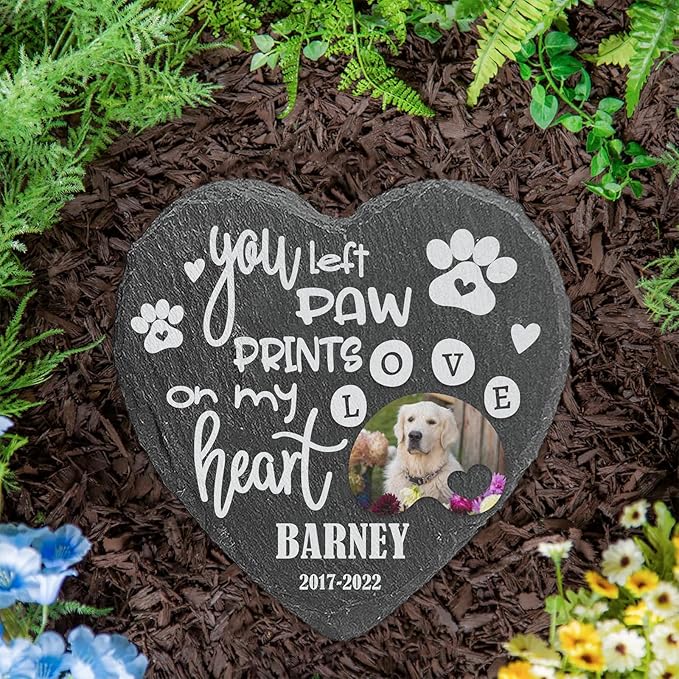ubjva Dog Memorial Stone Dog Memorial Gifts for Loss of Dog Pet Garden Stone for Indoor Outdoor Lawn Backyard Cemetery Decorations - Style3(Color Printing)