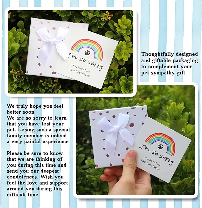 Pet Memorial Gifts, Pet Memorial Keychain, Dog Memorial Gifts, Rainbow Bridge Paw Print Presents, Sympathy Gift, Pet Lover Key Chain
