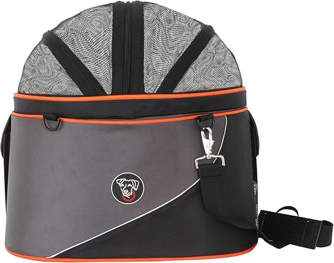 Cocoon Pet Carrier, Airline Carrier, car seat and Ready for use as Bicycle Basket, X-Large, Anthracite/Orange