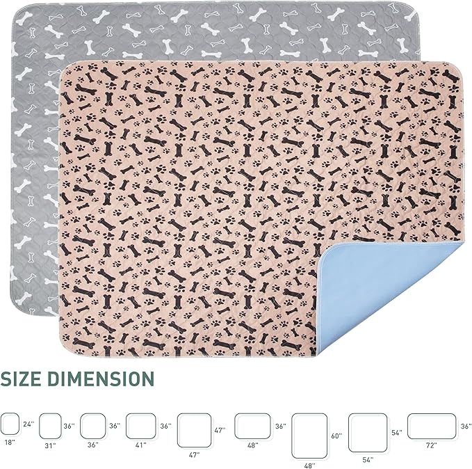 Eterish Reusable Washable Pee Pads for Dogs Large/Extra Large 36'' x 41'' 2 Pack, Absorbent Pet Puppy Dog Training Pads Non-Slip, Waterproof Whelping Potty Pads for Dogs Leak-Proof