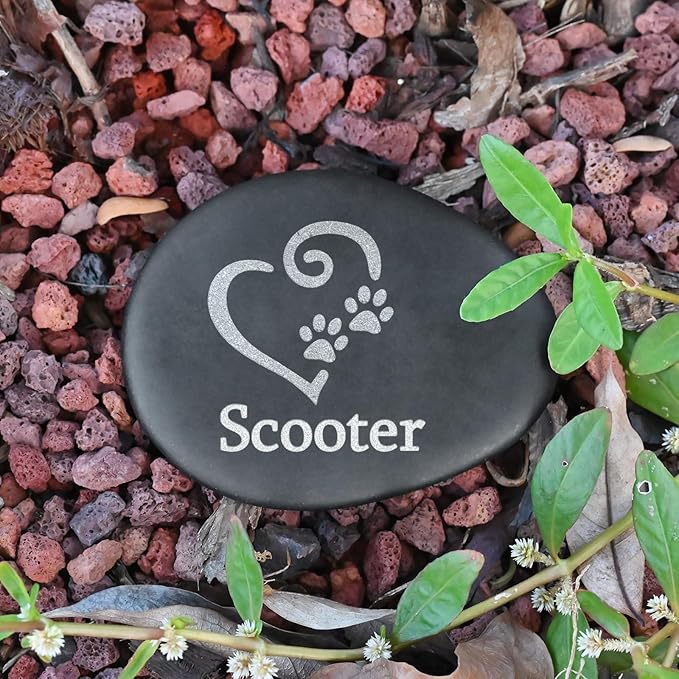Pet Memorial Stones - Personalized Dog Memorial Gift - Loss of Cat Sympathy Gift - Bereavement Gifts for Loss of Pets - Pet Sympathy Grave Marker