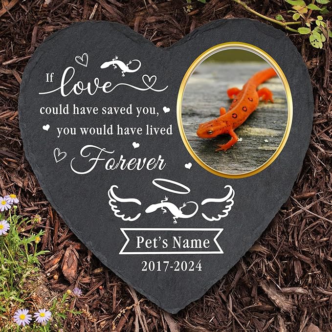 Pet Memorial Gifts for Loss of Eastern Newt, Personalized Pet Eastern Newt Memorial Stone, Custom Memorial Garden Stone for Eastern Newt, Pet Grave Markers Headstone for Eastern Newt