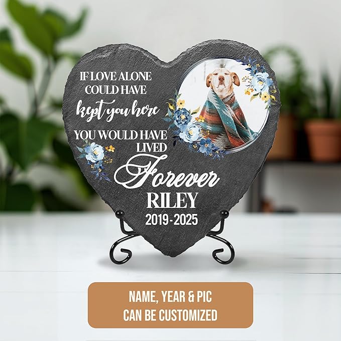 Dog Memorial Stone | Personalized Pet Memorial Plaque | Best Remembrance Gift with Photo | Thoughtful Pet Loss Gifts for Dogs | Personalized Condolence Gifts for Pets