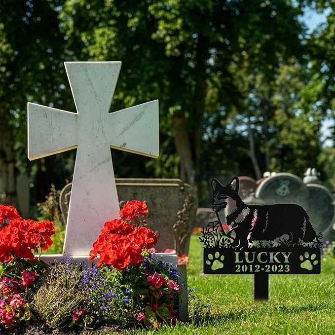Custom Dog Grave Markers Outdoor, Personalized Pet Grave Marker Stake Dog Memorial, Outdoor Weatherproof Pet Cemetery Sign, Personalized Dog Memorial Gifts for Loss of Dog