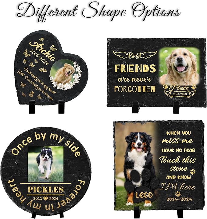 Dog Memorial Gifts for Loss of Dogs, Pet Memorial Gift Stones, Dogs Cats Bereavement Remembrance Sympathy Gifts for Pet Lovers, Cemetery Decorations for Grave, Home Decor Memory Picture Frame