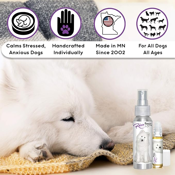 The Blissful Dog Samoyed Relax Roll-ON Aromatherapy for Dogs - Anxiety Relief for Dogs