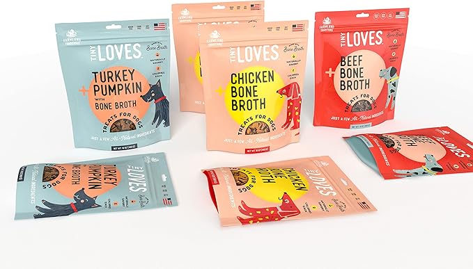 Farmland Traditions Tiny Loves Jerky Trainer Treats for Dogs w/Bone Broth (Chicken, 16 oz.)