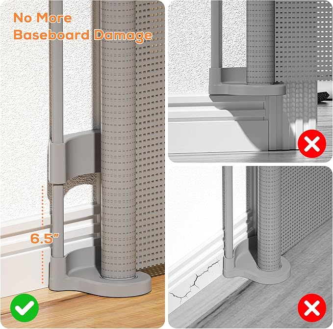 Retractable Baby Gate for Stairs, 48" Tall X 200" Wide Mesh Dog Gate Indoor, Child Gate for Doorways, Hallways, Deck, Indoor Outdoor Pet Baby Safety Essentials for Home, Gray (2 Pack)
