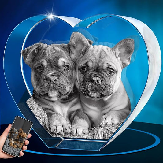 ArtPix 3D Crystal Photo, Personalized Dog Memorial Gifts with Your Own Photo for Dog Lovers, Pet Owners, 3D Laser Etched Picture, Engraved Customizable Crystal in Memory of Dog, Customized Gifts
