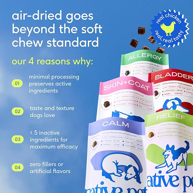 Native Pet Calming Chews for Dogs Medium Breed - Promotes Calming Effect, Supports Emotional Balance & Reduces Hyperactivity - Hemp Seed, Melatonin for Dogs, L-Theanine & Casein - 30 Days Supply