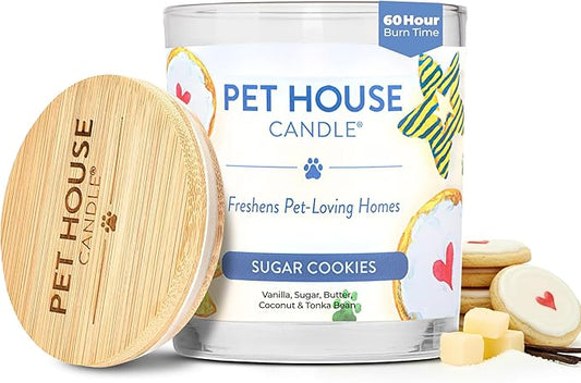 Pet House Candles Plant Based Cookie Scented Candle Clean Burning, Long Lasting for Home, Sugar Cookies