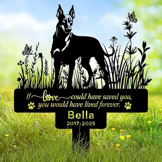Personalized Pet Doberman Memorial Plaque, Custom Pet Doberman Memorial Stake with Name Date, Pet Doberman Grave Marker for Outdoor Cemetery, Garden & Yard, Custom Pet Doberman Loss Gifts