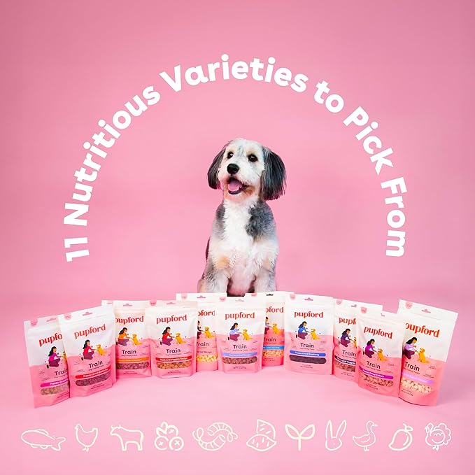 Pupford Freeze Dried Training Treats for Dogs & Puppies, 215+ Six Ingredient Bites (Surf & Turf, 3 oz)