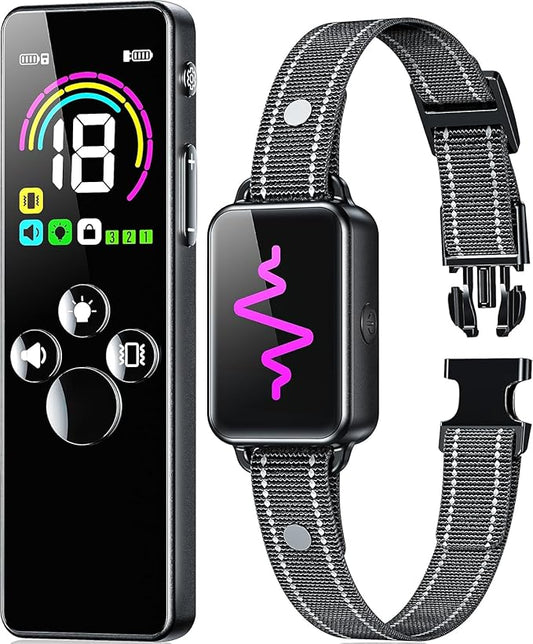 Dog Training Collar with Remote, Ycoev Dog Training Collar IP67 Waterproof, Training Collar for Large Medium Small Dogs, Rechargeable E-Collar for Dogs with 4 Modes Beep, Vibration (Black)
