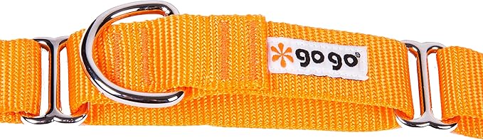 GOGO Pet Products 3/4-Inch Martingale Dog Collar, Medium, Orange