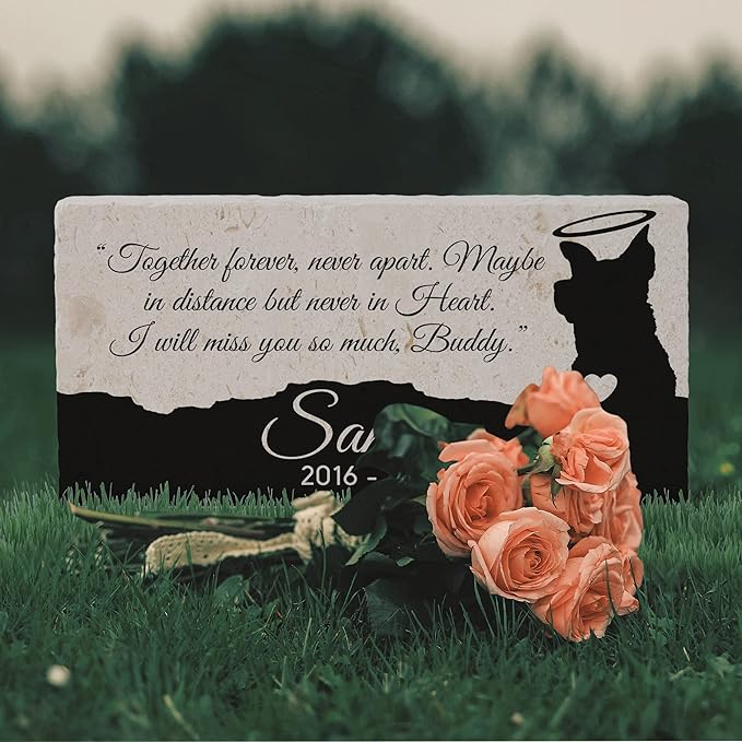 Personalized Pet Memorial Stone, 6x12 Custom Limestone Pet Grave Markers as Keepsake or Pet Remembrance, Thoughtful Pet Loss Gifts for Bereaved Pet Owners, Personalized Memorial Gifts (Samson)