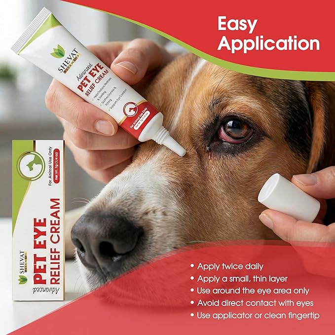 Pet Eye Relief Cream – Soothes Irritation & Moisturizes Dry Eyes – Dog Eye Cream, Cat Eye Ointment, and Pet Eye Care for Dogs, Cats & Horses – 7g Tube