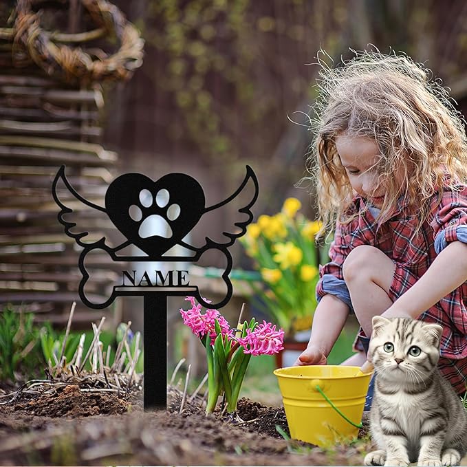 Custom Dog Grave Markers Outdoor, Personalized Pet Grave Marker Stake Dog Memorial, Outdoor Weatherproof Pet Cemetery Sign, Personalized Dog Memorial Gifts for Loss of Dog