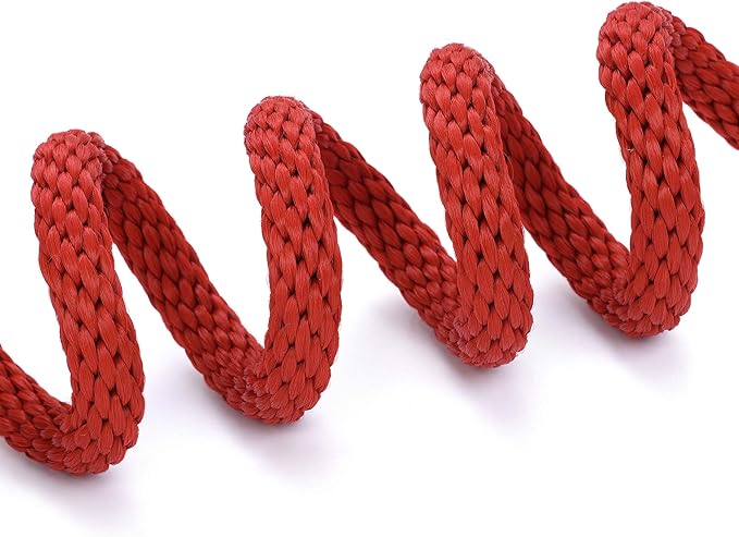 Mile High Life Slip Leads for Dogs | Heavy Duty Dog Training Leash | 5 Feet No Pull Slip Leashes w Leather Tip | Red Rope Lead for Dogs Outside