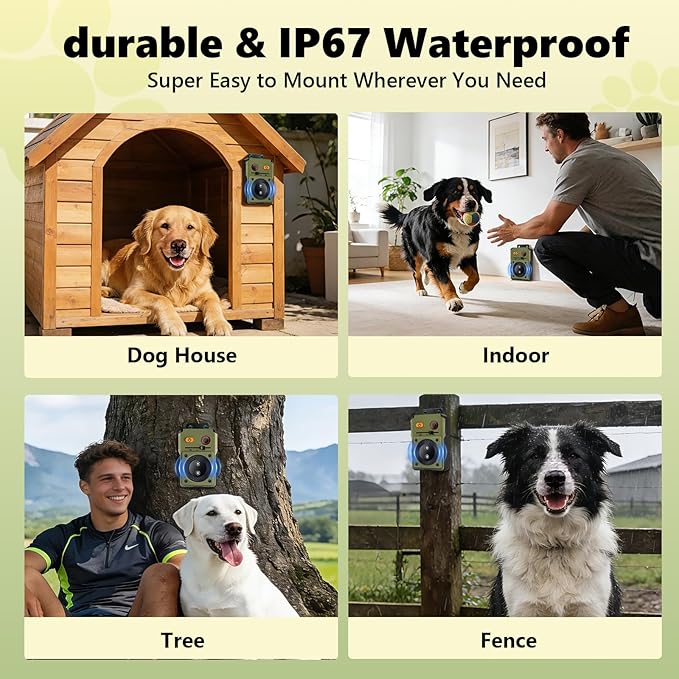 Anti Barking Device for Dogs, Rechargeable Ultrasonic Dog Control Devices, Auto Bark Deterrent Devices with 3 Modes,33FT Silencer Sonic Barking Deterrent Indoor/Outdoor Safe for Dog & People