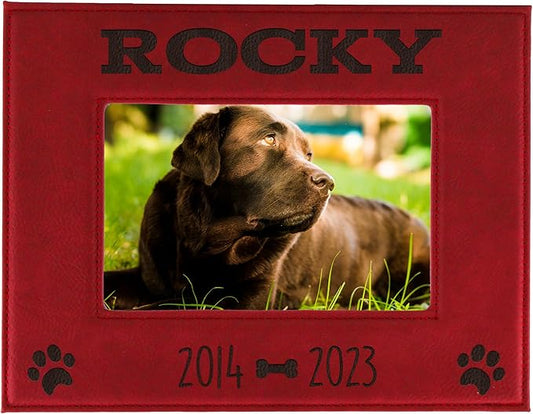 My Personal Memories Custom Personalized Dog Loss Memorial Pet Remembrance Picture Frame (Red)
