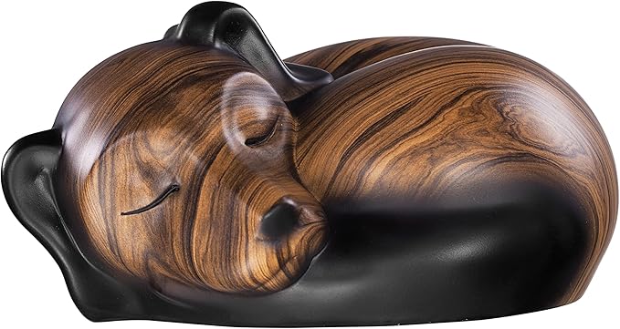 Pet Urns,Sleeping Resin Cremation Dog Urn, Dog Urns for Ashes, Small Animal Urn(Brown)…