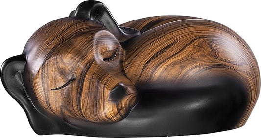 Pet Urns,Sleeping Resin Cremation Dog Urn, Dog Urns for Ashes, Small Animal Urn(Brown)…