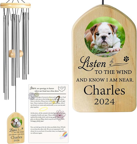 Dog Memorial Gifts for Loss of Dog, Pet Memorial Wind Chime, Pet Memorial Gifts, Pet Loss Gifts, Loss of Dog Sympathy Gift, Dog Remembrance Gift, in Memory of Dog Cat - I Am Near