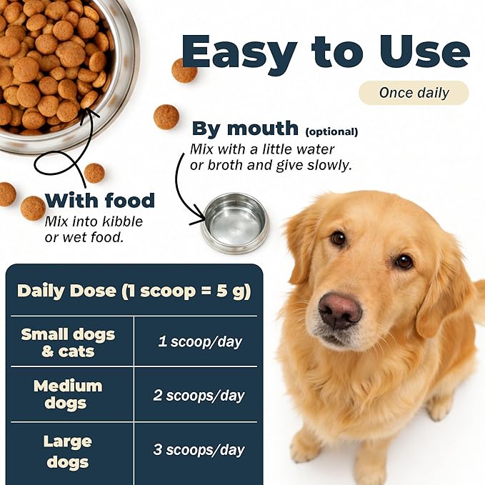 Diatomaceous Earth for Dogs – Natural Powder for Flea & Tick Management, Digestive Cleanse & Detox – Safe for Internal & External Use – Chemical-Free Pet Care – 4.23 Oz