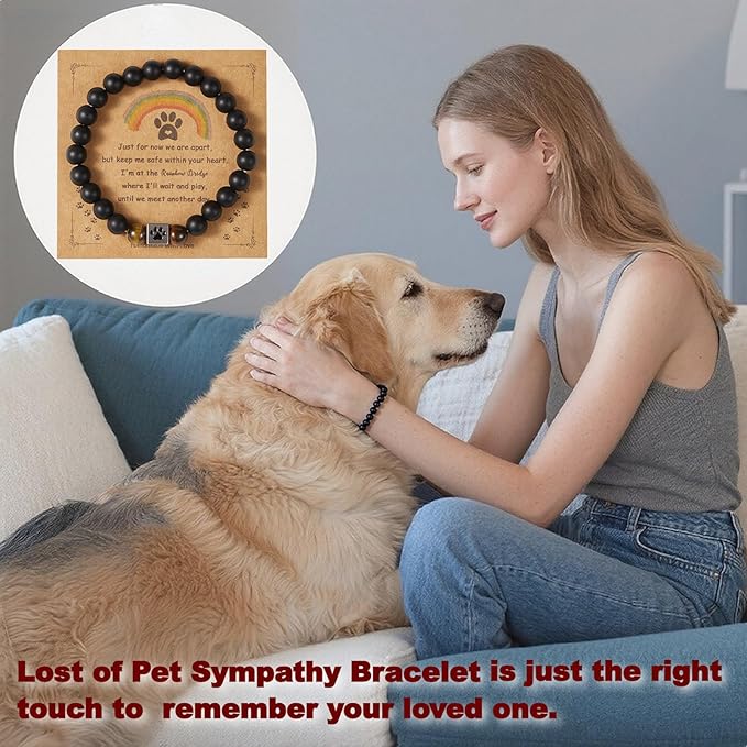 Pet Urns for Dog or Cat Ashes Sets Pet Cremation Urns Medium Wooden Keepsake Memory Box with Photo Frame with Black Flannel Lining Rainbow Bridge Keepsake Loss Pet Memorial Remembrance Gift