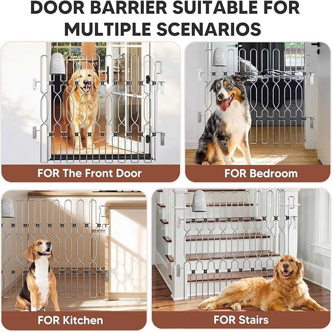 Snagle Paw Metal Retractable Door Barrier,Safety Dog Gate for Front Door,Easy Install Retractable Pet Gate for Recreational Vehicle,Doorways,40.2" Wide 35" Tall