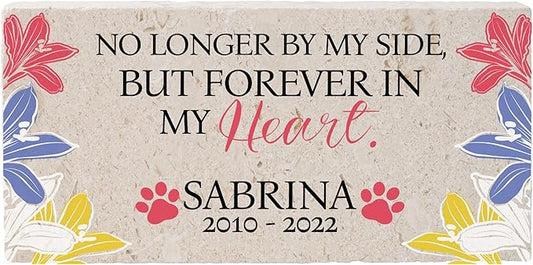 Personalized Pet Memorial Stone, 6x12 Custom Limestone Pet Grave Markers as Keepsake or Pet Remembrance, Thoughtful Pet Loss Gifts for Bereaved Pet Owners, Personalized Memorial Gifts (Sabrina)