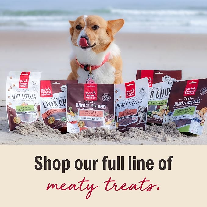 The Honest Kitchen Human Grade Dog Food Jerky Harvest Mini Bars: Beef Recipe With Carrots & Apples, 4 oz Bag