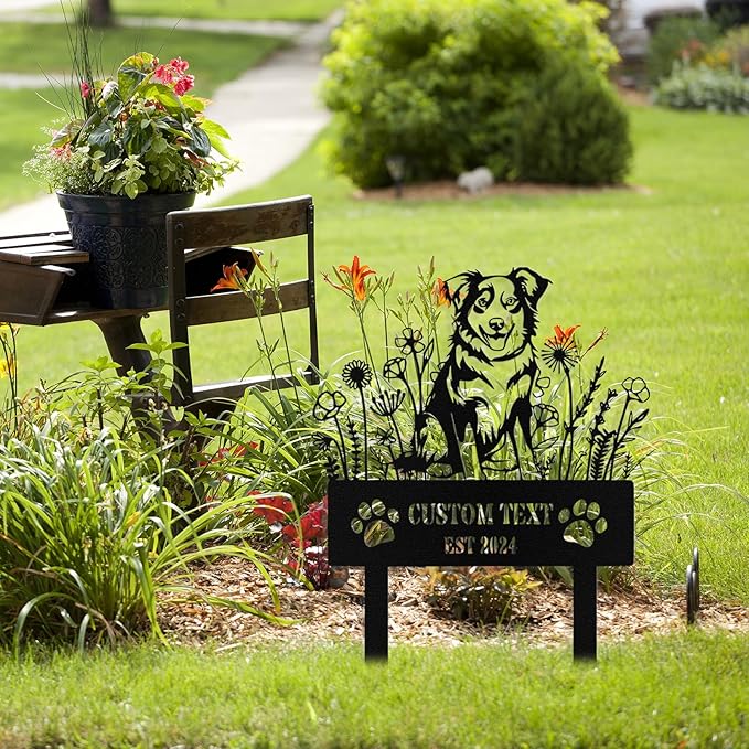 Custom Dog Grave Markers Outdoor, Personalized Pet Grave Marker Stake Dog Memorial, Outdoor Weatherproof Pet Cemetery Sign, Personalized Dog Memorial Gifts for Loss of Dog