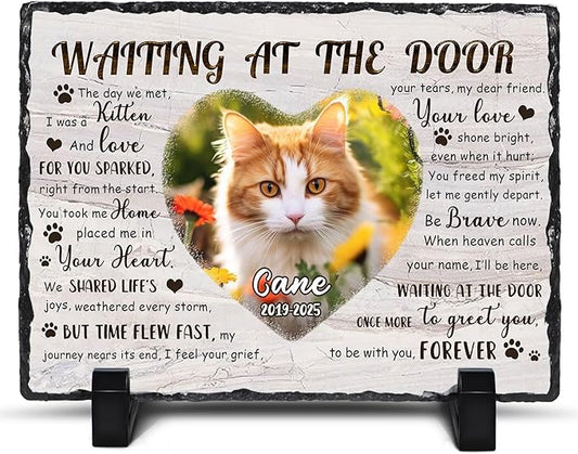 Ship Next Day, Customized Pet Memorial Stones for Dogs Cats Memorial Gifts for Loss of Dog Death Sympathy Gift with Photo Picture Name Date Personalized Pet Frame