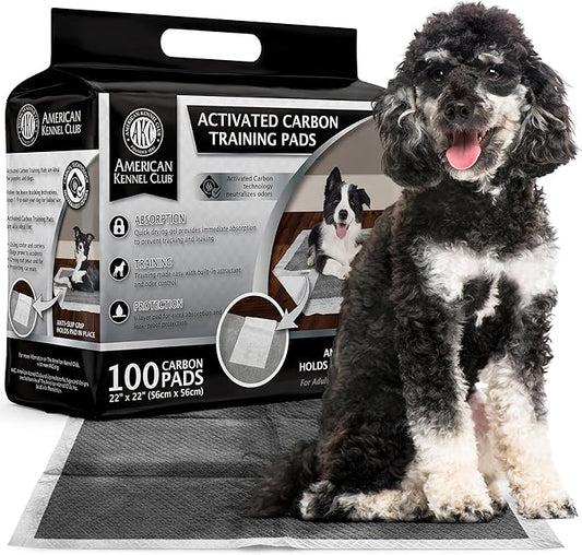 American Kennel Club Carbon-Activated Puppy Training Pads – 100 Count, 22 x 22