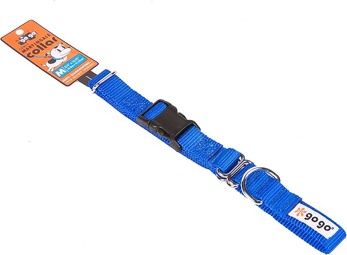 GOGO Pet Products 3/4-Inch Martingale Dog Collar, Medium, Blue