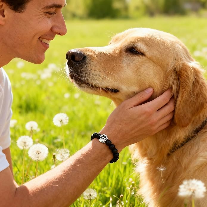 LINGYUAN Pet Memorial Gifts for Dogs Cats, Pet Memorial Bracelet, Remembrance Pet Loss Sympathy Gift for Cat Dog Lovers, Bereavement Gifts for Loss of Pet