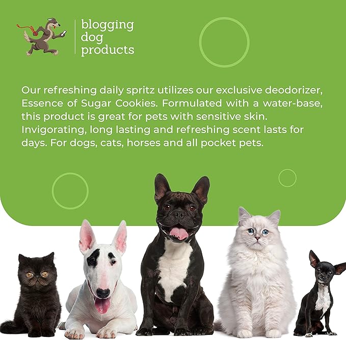 Dog Deodorizing Spray – Long-Lasting Dog Cologne & Pet Odor Eliminator – Sugar Cookie Scented Dog Perfume for Smelly Dogs – Safe, Refreshing Dog Grooming Spray