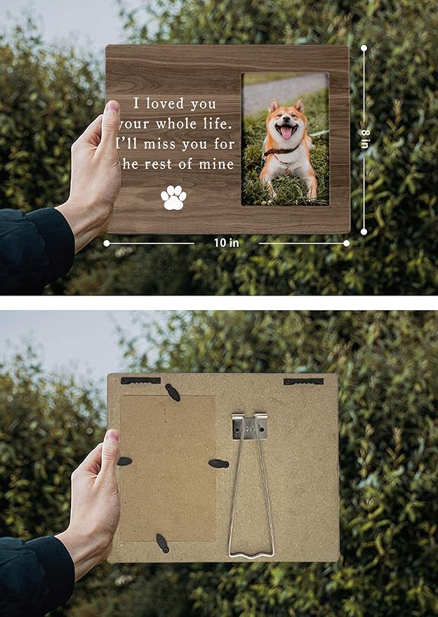 FONDCANYON Pet Memory Picture Photo Frame - Dog & Cat Memorial Frames, Sympathy Gifts for Pet Loss (4x6 Inch Photo) - Color-4