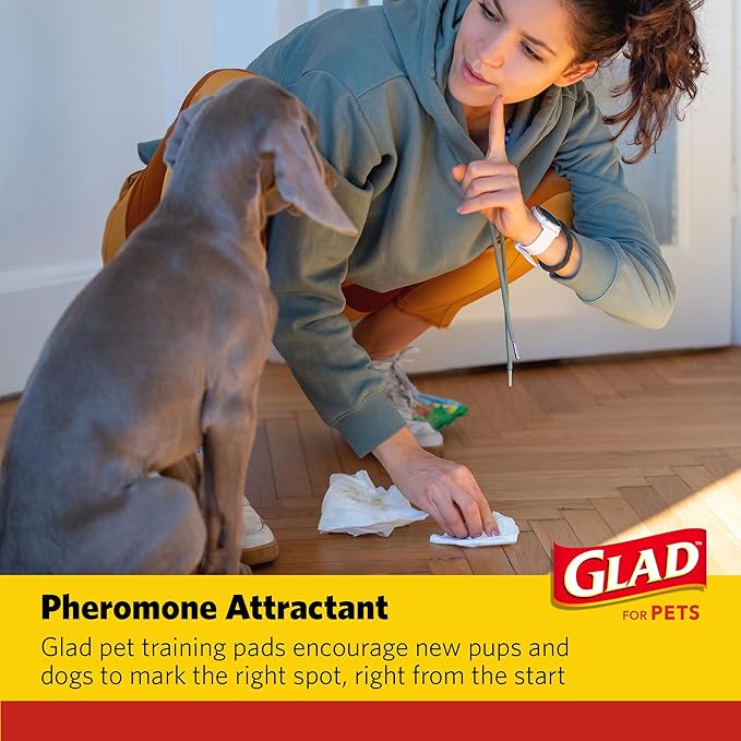 Glad for Pets Black Charcoal Puppy Pads - Super Absorbent Disposable Dog Pee Pad, Potty Training, Dog Crate and Indoor Use 23" x 23" - 30 Count - 6 Pack
