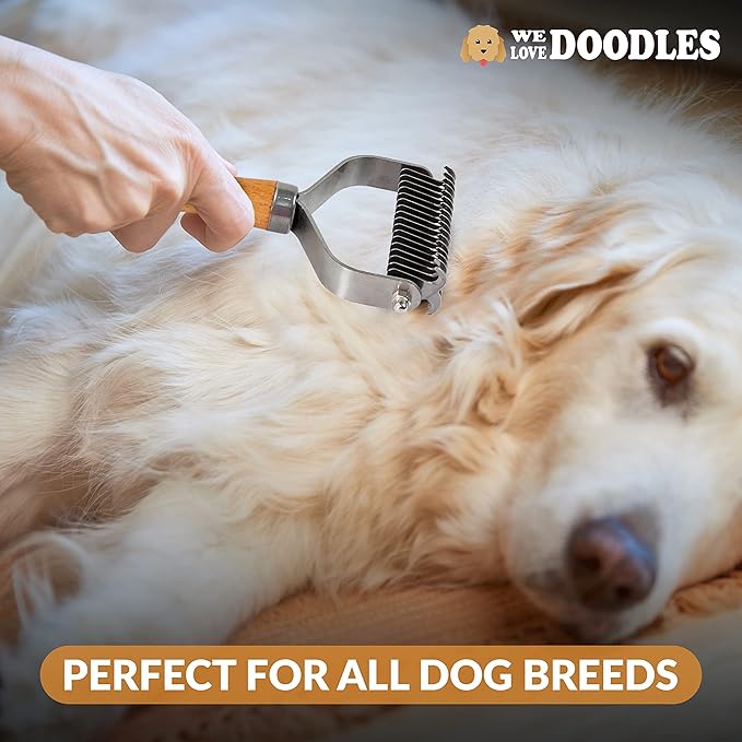 We Love Doodles Large Slicker Brush for Dogs & Dog Dematting Comb - Easily Remove Dog Tangles