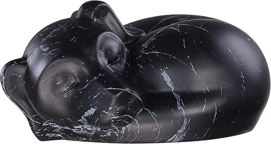 Pet Urns,Sleeping Resin Cremation Dog Urn, Dog Urns for Ashes, Small Animal Urn(Black)