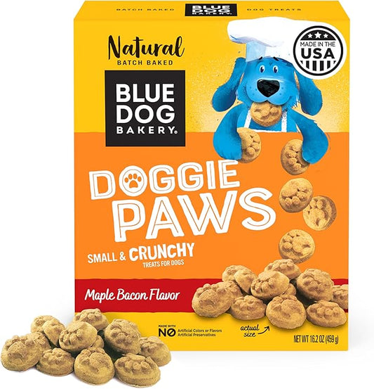 Blue Dog Bakery Natural Dog Treats, Doggie Paws, Maple Bacon Flavor, 16.2oz (1 Count)