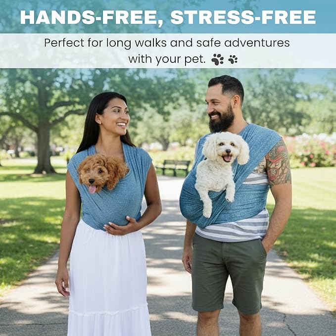 Pet K’tan Anti Anxiety Wearable Cat & Dog Carrier – Hands-Free Front Facing Adjustable Pet Cuddler Sling for Small to Medium Pets & Puppies up to 20 lbs | Pawquamarine | Medium