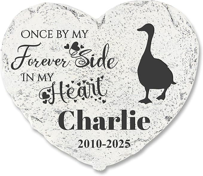 Personalized Pet Memorial Stone - Garden Memorial Stone Customized- Duck Headstone - Duck Tombstone - Pet Loss Gifts - Memorial Plaque Outdoor