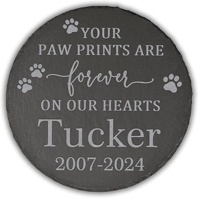 Pet Memorial Gift, Pet Memorial Stone, Sympathy Gift, Personalized Pet Memorial, Memorial Gift, Dog Memorial, Cat Memorial, Memorial Stone - Paw Prints on Our Hearts
